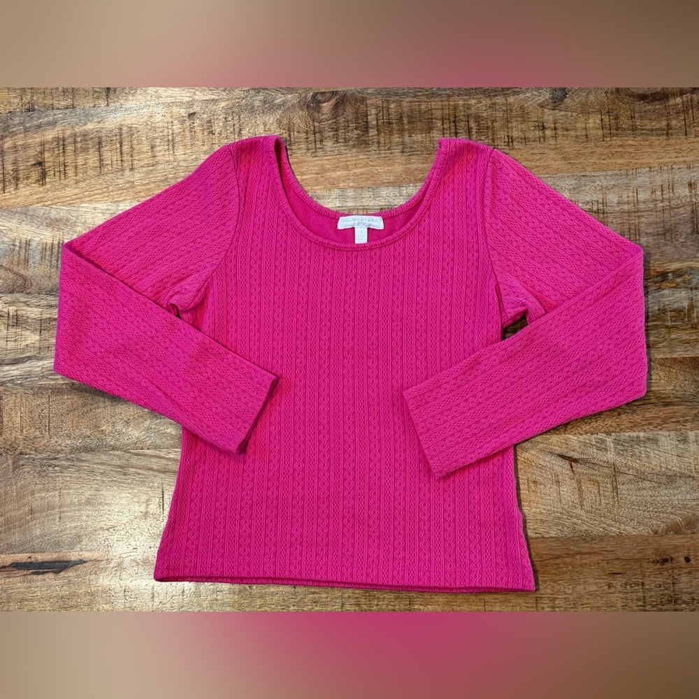 Chelsea & Violet Pink Ribbed Scoop Neck Sweater Size Small 7/8